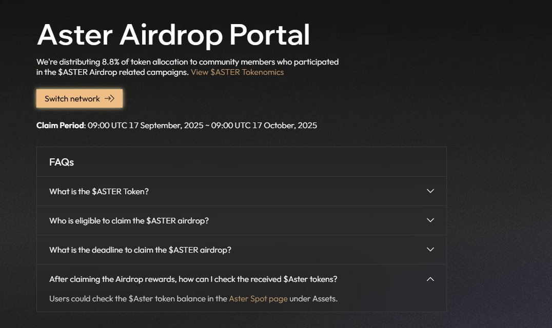Wanna farm $ASTER airdrops like a pro?

→ Create 2 accounts on Aster DEX (A &amp; B)
→ Deposit USDT → fund Perps account
→ Swap USDT → USDF to boost airdrop ratio
→ Go long on A / short on B (same size)
→ Set TP &amp; SL inversely on both accounts
→ Use my ref for extra rewards: