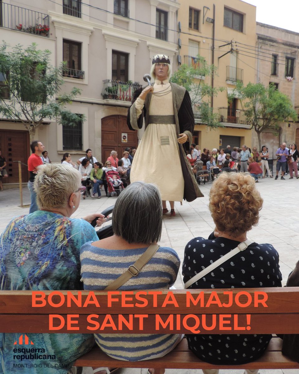 Mont-rogencs i mont-rogenques, gaudiu de la #FestaMajor de #SantMiquel! 🎊🎉

Gaudim de la festa al cor del nostre poble. Vosaltres en sou el batec. Gaudiu de les activitats, els espectacles i la bona companyia en aquest entorn que tant ens agrada, casa nostra🎡🥳

#ERC #Montroig