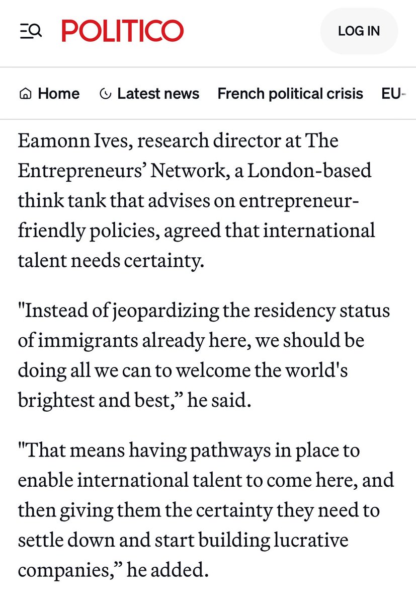A pleasure to be quoted alongside so many excellent people in this piece!

Britain has an opportunity to pull ahead in the global talent race, but plans from certain quarters would put all of that at risk. 👇