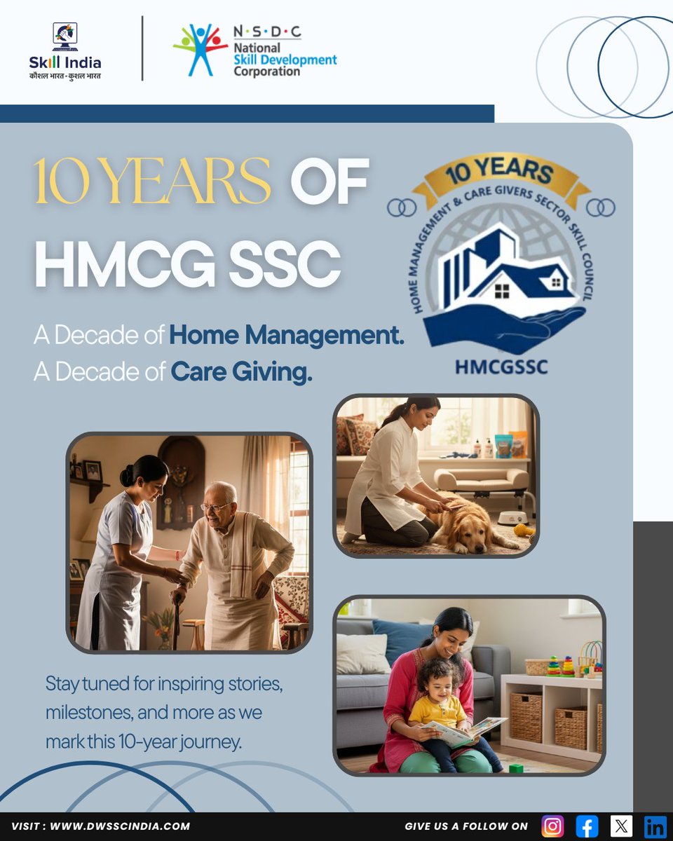 0 yrs ago, we acted on the vision of Late Mrs. Sushma Swaraj, Former External Affairs Minister, to skill India’s “invisible hands.”

From unseen &amp; unskilled to proud professionals—today we celebrate a decade of impact in caregiving &amp; home management. 🎉 #10YearsOfImpact