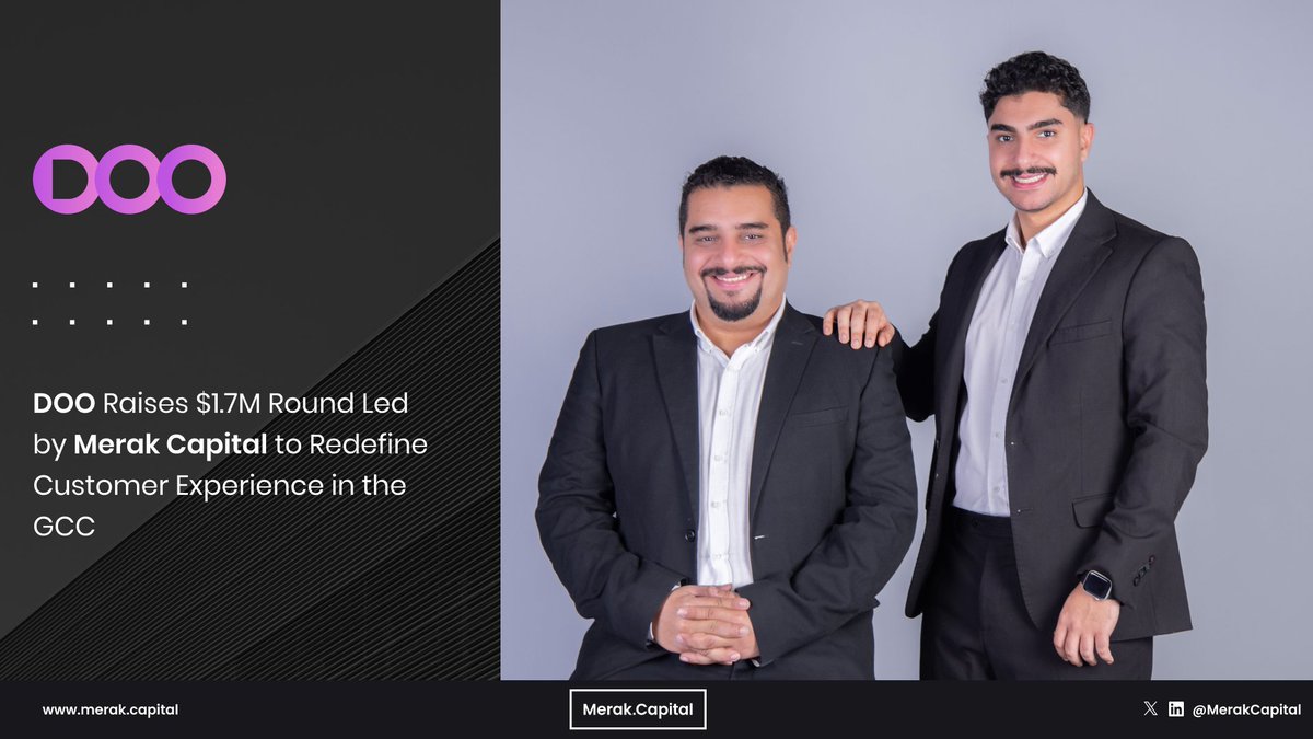 Merak Capital leads DOO’s <a href="/doo_cx/">DOO</a> $1.7 million funding round to accelerate its vision of becoming the GCC’s leading AI-powered customer experience platform. 

Headquartered in Riyadh, Saudi Arabia, DOO <a href="/doo_cx/">DOO</a> is enhancing its AI-driven capabilities, and delivering seamless,