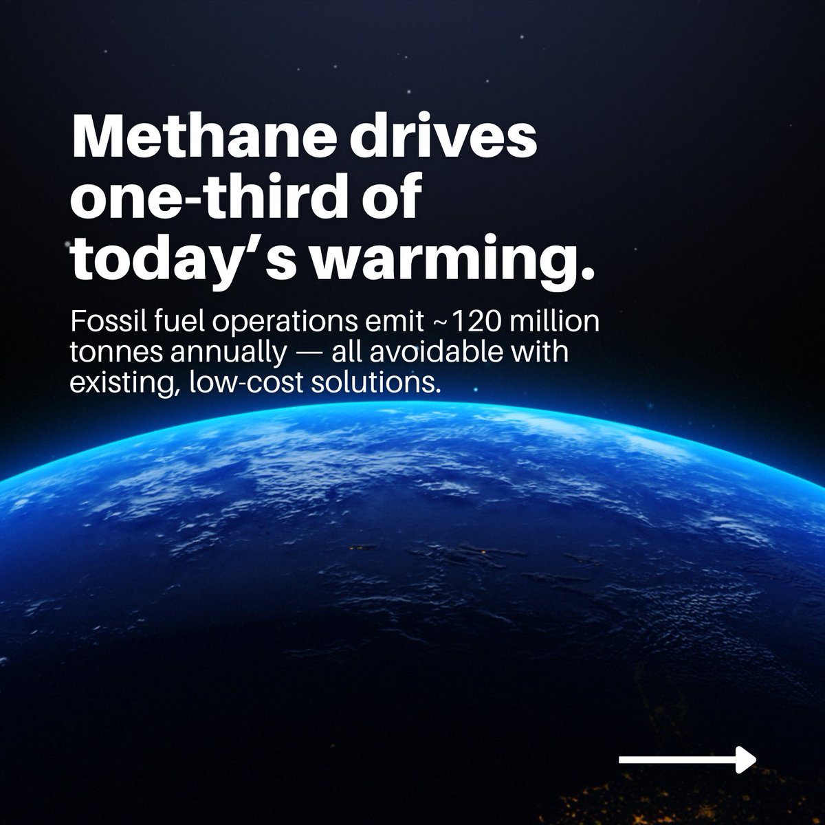 UNEP's tweet photo. Methane is the fastest lever we have to slow global warming, and the tools and solutions exist.

What is needed now is decisive action to #CutMethane.

#UNGA #ClimateSummit