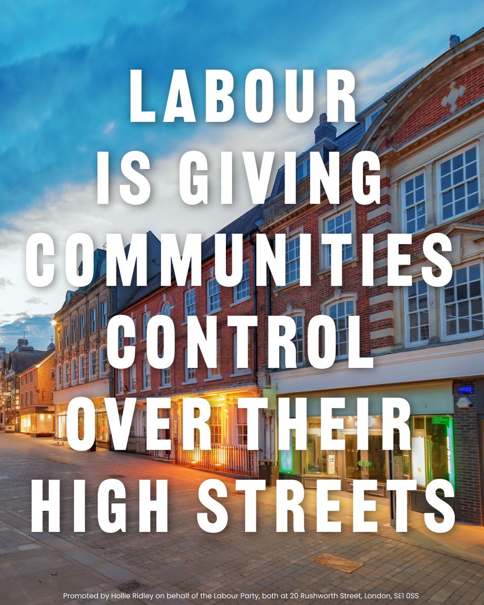 UKLabour's tweet image. The high street should be a point of pride for any community.
Labour’s Pride in Place programme will give unprecedented powers and record funding to local people so they can revitalise their high streets.