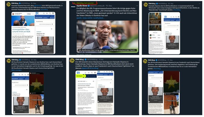 Solidarität mit unserem Kollegen Hamado Dipama, der sich erlaubt eine eigene Meinung zu haben und diese auch noch in Deutschland auszusprechen.  #JuliaRuhs