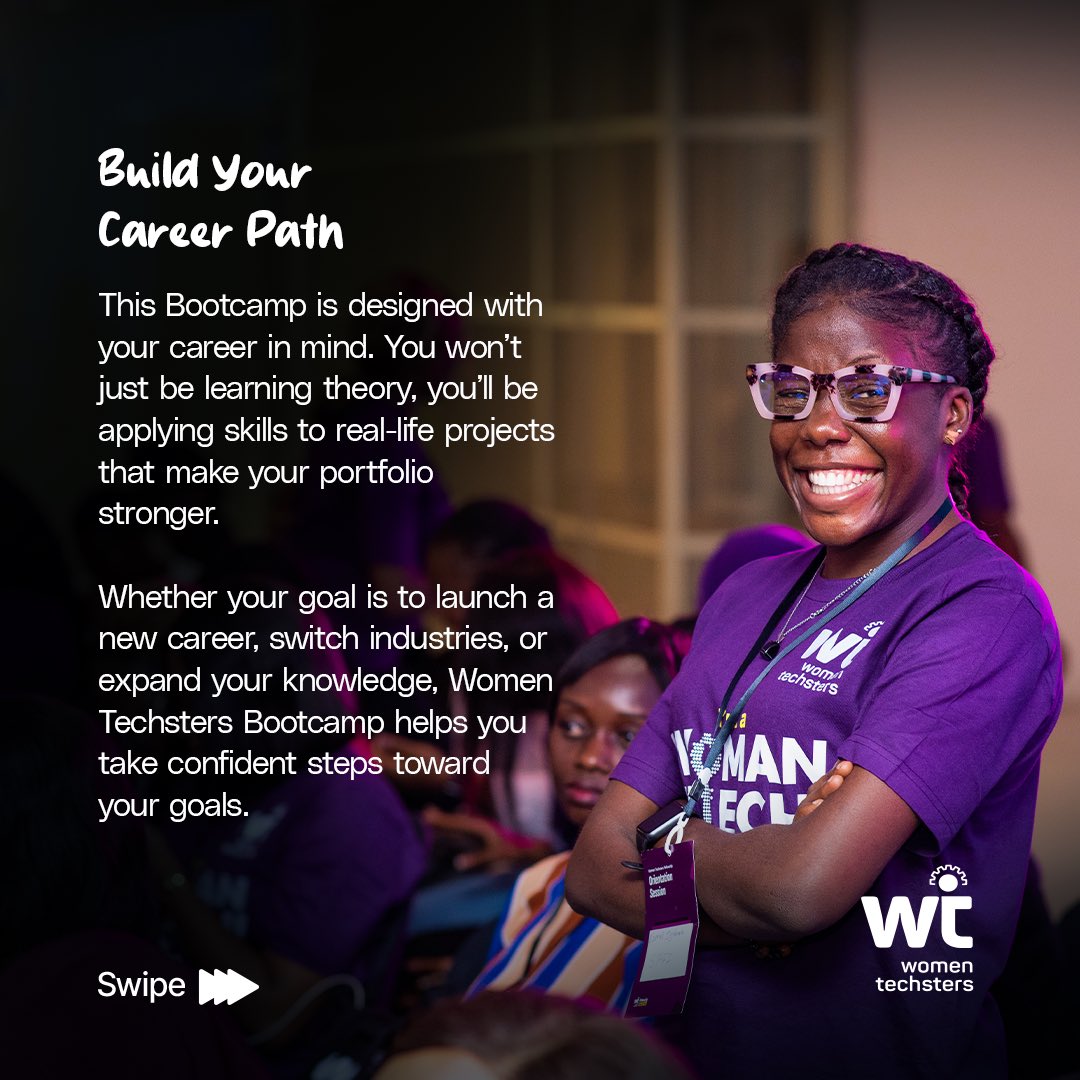 Tech4DevHQ's tweet image. Just in case you’ve been looking for an excuse not to apply for the Women Techsters Bootcamp 4.1, we’re here to change your mind. 

This bootcamp is more than a training program, it’s a chance to build in-demand digital skills, connect with an empowering community of women across…