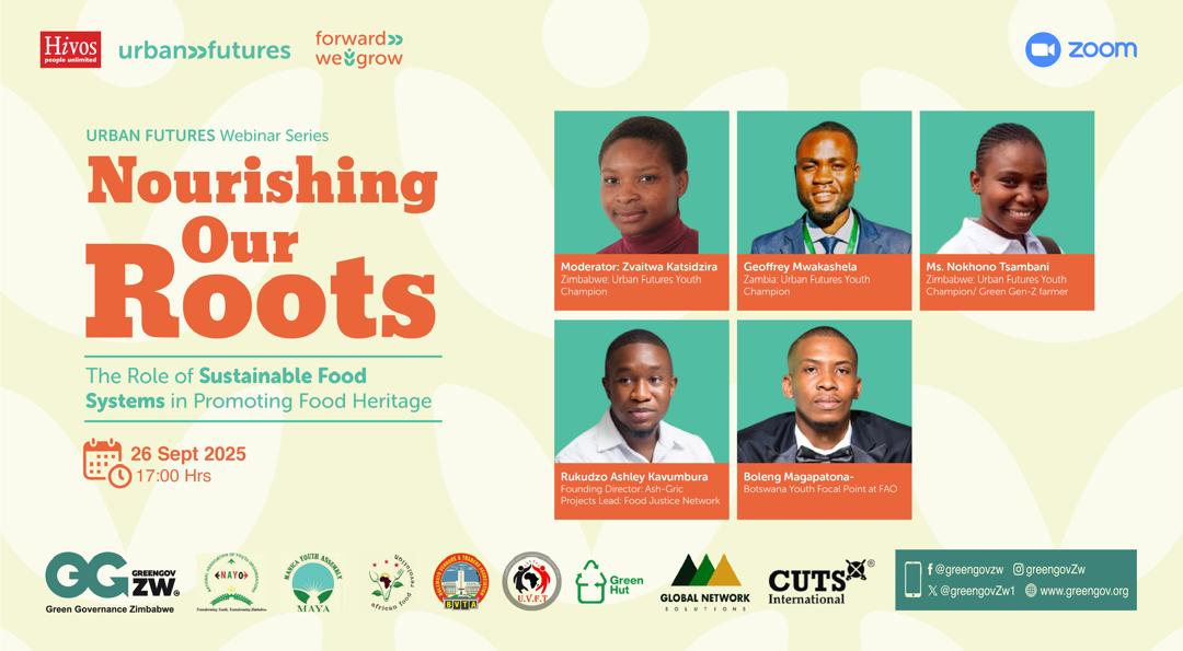 Join Us: #Sustainable Food Systems &amp; Food Heritage

The Urban Futures Consortium (Zimbabwe &amp; Zambia) is hosting a pivotal webinar - Nourishing Our Roots

The discussion will connect and empower young food systems #entrepreneurs from the region <a href="/hivosrosa/">Hivos Southern Africa</a> <a href="/ManicaYouth/">Manica Youth Assembly (MAYA)</a> 

Link below