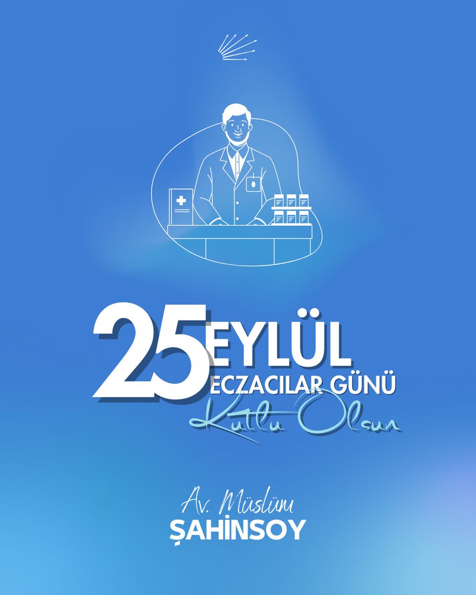 25 Eylül Dünya Eczacılar Günü’nde, insan hayatına dokunan en önemli mesleklerden birini icra eden eczacılarımızın gününü kutluyorum.

#EczacılarGünü
