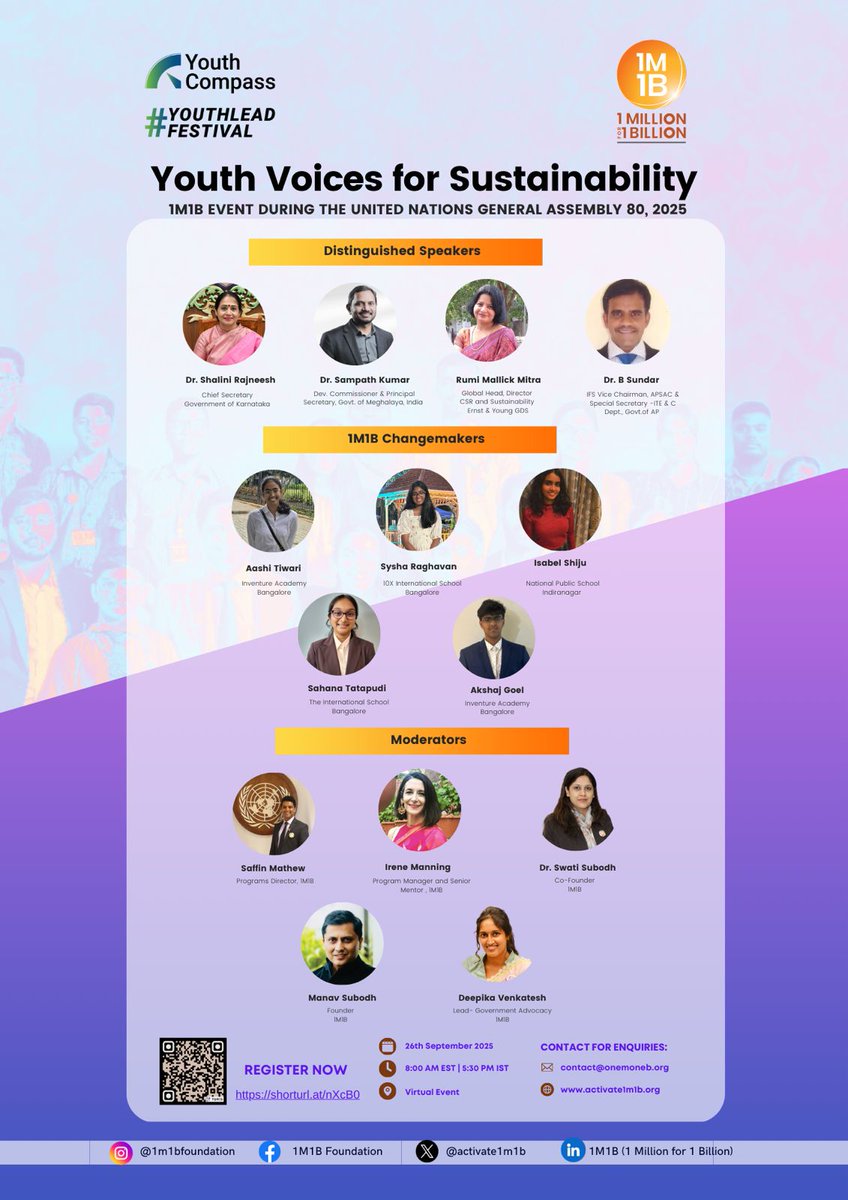 scep_meghalaya's tweet image. Meghalaya’s State Capability Enhancement Project (SCEP) joins the #UNGA80 side event “Youth Voices for Sustainability.”

🕠 Sept 26 | 5:30–6:30 PM IST
🎙️ Spotlight: Dr. Sampath Kumar, IAS, Development Commissioner

Join us in reimagining public systems

#SCEP #Meghalaya