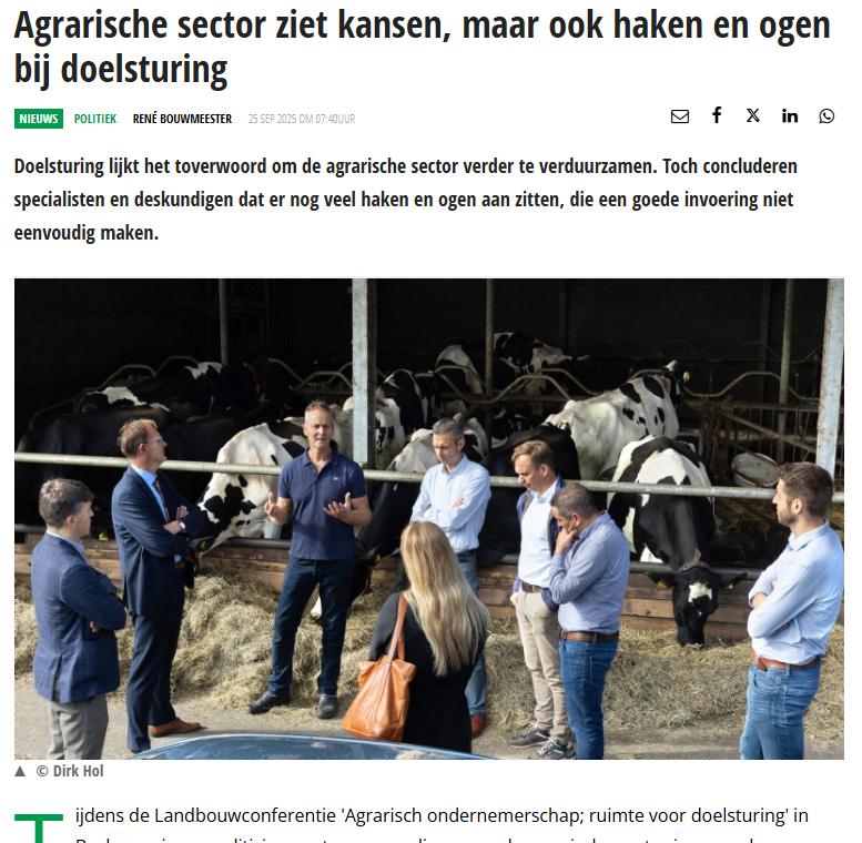 In <a href="/nieuweoogstnl/">Nieuwe Oogst</a>: bij de SGP-landbouwconferentie gingen politici en de agrarische sector in gesprek over doelsturing, georganiseerd door Bert-Jan Ruissen. Hij zoekt naar ervaringen en kennis om knelpunten in de regelgeving van doelsturing weg te halen:

🔗tinyurl.com/SGP-landbouwco…