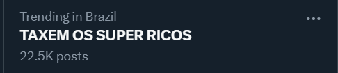 Acho que essa de TAXEM OS SUPER RICOS é uma bait muito útil para enganar trouxas e fisgá-los com a inveja.

O Estado BR arrecadou R$ 3.5 trilhão em 2024, e se literalmente taxássemos o valor de mercado e todos os bens - o que já é impossível - de todos os brasileiros com cifra
