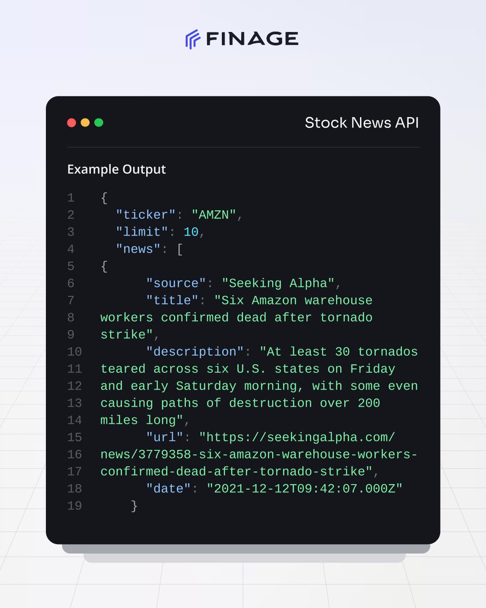 finageltd's tweet image. Don’t just track prices.
Track the news that moves them.

Finage Stock News API = real-time headlines in clean JSON.

👉 Start your free trial: moon.finage.co.uk/register?subsc…

#Finage #MarketData #TradingInfrastructure