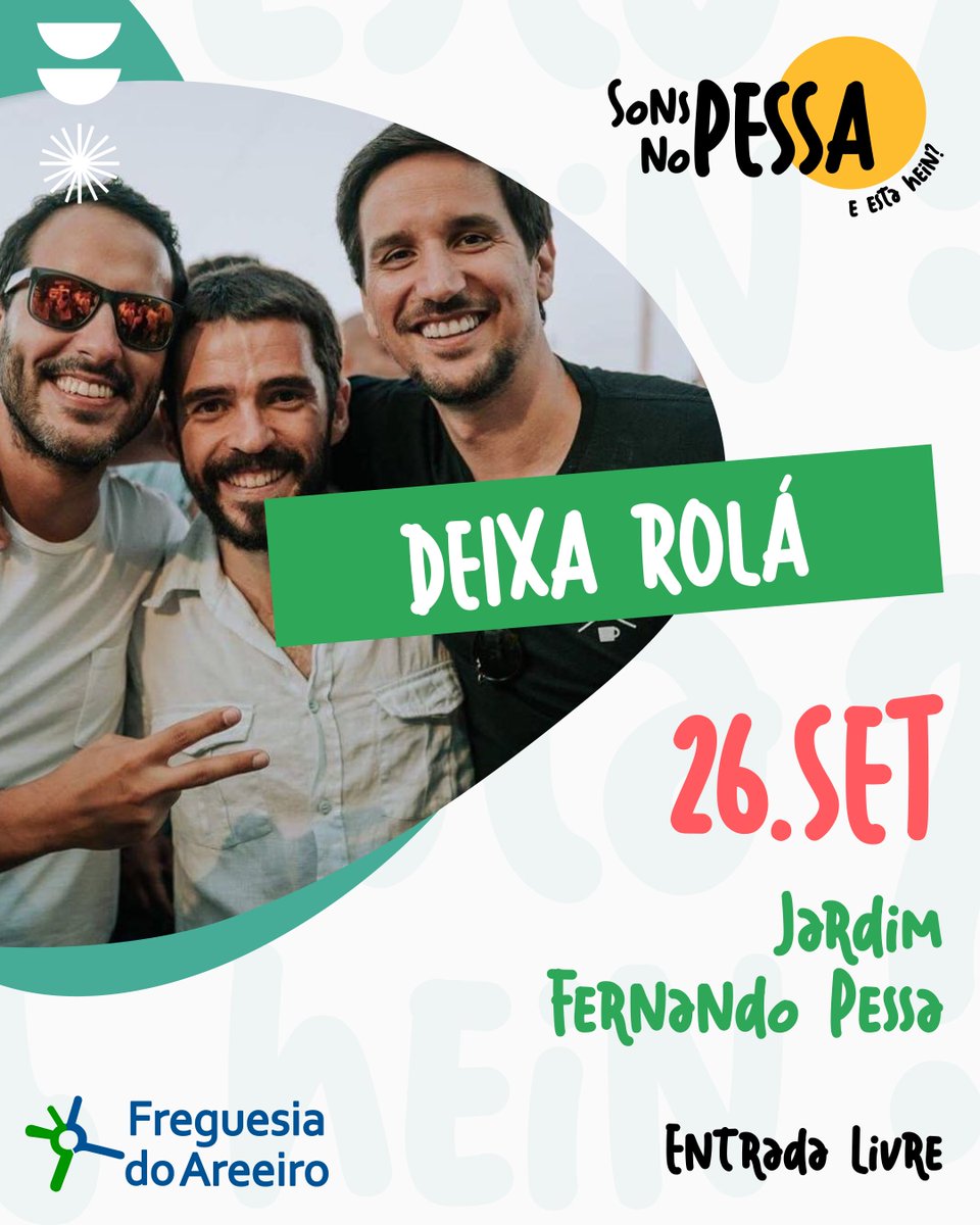 JAreeiro's tweet photo. Dois dias de música, cultura e animação!

O programa está imperdível e promete encher o fim de semana de ritmo e boa energia!
Entrada livre. Jardim Fernando Pessa https://t.co/chwzFx4QXr