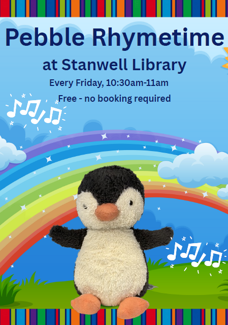 StanwellLibrary's tweet image. Join us for Pebble Rhymetime at Stanwell Library, every Friday at 10:30am. It&apos;s free and no booking is needed. @SurreyLibraries