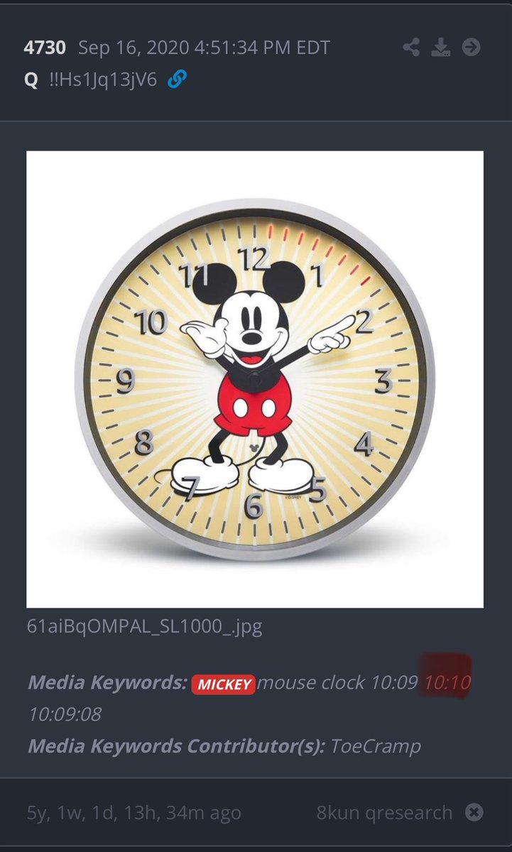 HKracken's tweet photo. The government runs out of funding at midnight from Sept. 30 to Oct. 1.

Oct 1st to Oct 10th = 10 days. 

Mickey Mouse clock ⏰ at 10:10. 

Q Post 282

I have a question: The 10 days, darkness.. when?

SHUTDOWN. 

Could it be Government Shutdown?🤔 https://t.co/mZd0axHNxX