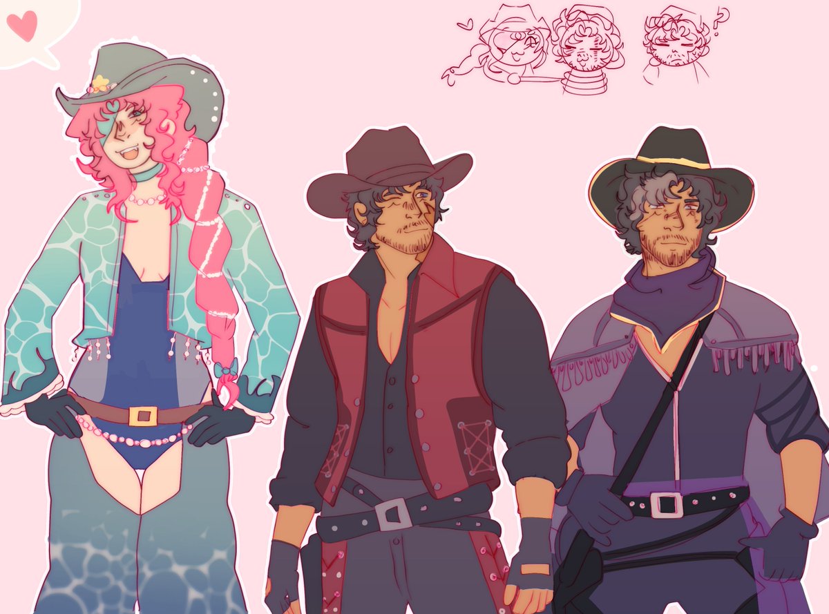 Some silly doodles a Vermimi and cowboys 😸💕💕💕

#yumeship #yumetwt