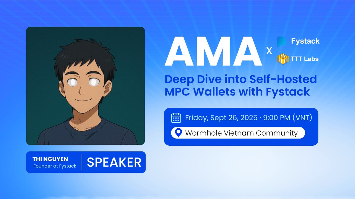 fystack's tweet image. Deep dive time!

This Friday, our founder @thicody will join as a guest speaker at AMA #14 in the Wormhole Vietnam @WH_Vietnam series.

Together with host @OnchainMaisie from @ttt_lab, we’ll talk about building open-source, developer-friendly solutions. MPC tech is complex, but…