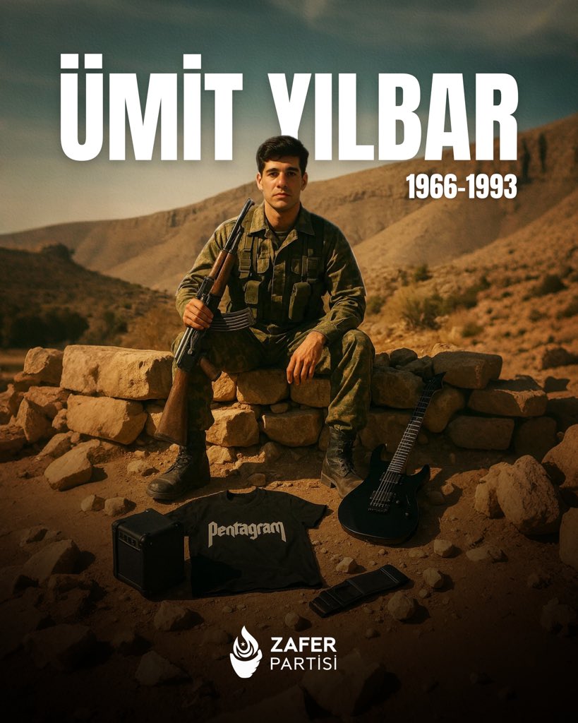 Türk Rock Grubu Pentagram’ın gitaristi, Jandarma Komando Asteğmen Ümit Yılbar’ı şehadetinin yıl dönümünde rahmetle anıyoruz.