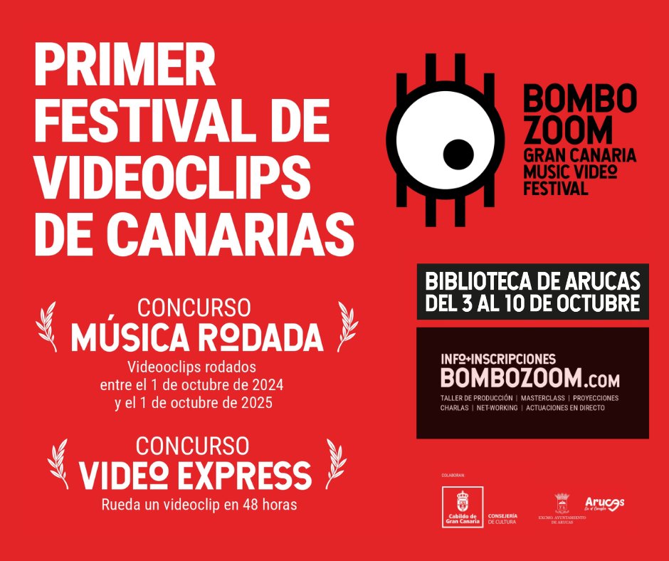 ¿Se habrán enterado los amigos de <a href="/mondo_sonoro/">Mondo Sonoro</a> que en octubre tendremos el Primer Festival de Videoclips de Canarias? Un doble concurso - Música Rodada y Vídeo Express - en el que se reparten hasta 5 mil euros en premios. Toda la info en bombozoom.com