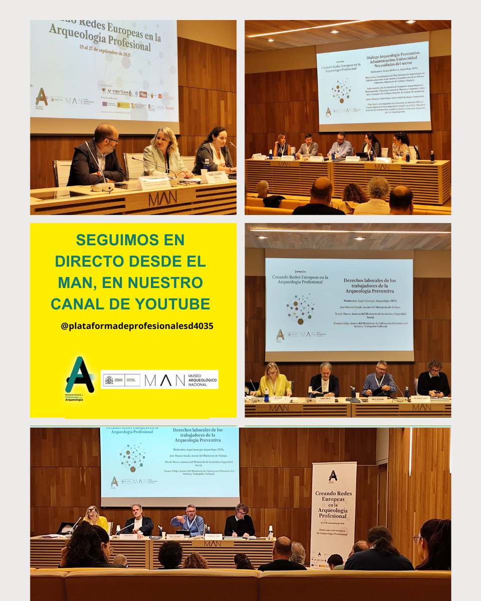 En directo en nuestro canal de Youtube!: youtube.com/watch?v=jikVtA…

#CreandoRedesEuropeasArqueologíaProfesional #CREAP #Jornadas #museo #arqueología #MAN #MinisterioDeCultura #archaeology #Cultura #Patrimonio #Madrid #arqueologíapreventiva