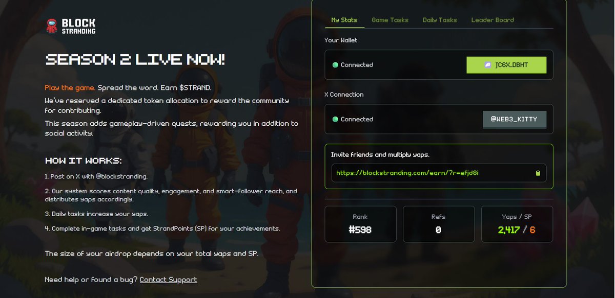 Ophtho_Trader (@ophtho_trader) on Twitter photo Climbing higher on the <a href="/blockstranding/">Block Stranding</a> leaderboard every day ๐พ๐
Donโt sleep on this project โ in a good market it could reward us big ๐
Leaderboard rewards:
๐ Top 500 โ Whitelist access
๐ฅ Top 100 โ Tier 1 WL
โจ All ranked players โ Airdrop
Play โ Yap โ Earn $STRAND โก๏ธ Climbing higher on the <a href="/blockstranding/">Block Stranding</a> leaderboard every day ๐พ๐
Donโt sleep on this project โ in a good market it could reward us big ๐
Leaderboard rewards:
๐ Top 500 โ Whitelist access
๐ฅ Top 100 โ Tier 1 WL
โจ All ranked players โ Airdrop
Play โ Yap โ Earn $STRAND โก๏ธ