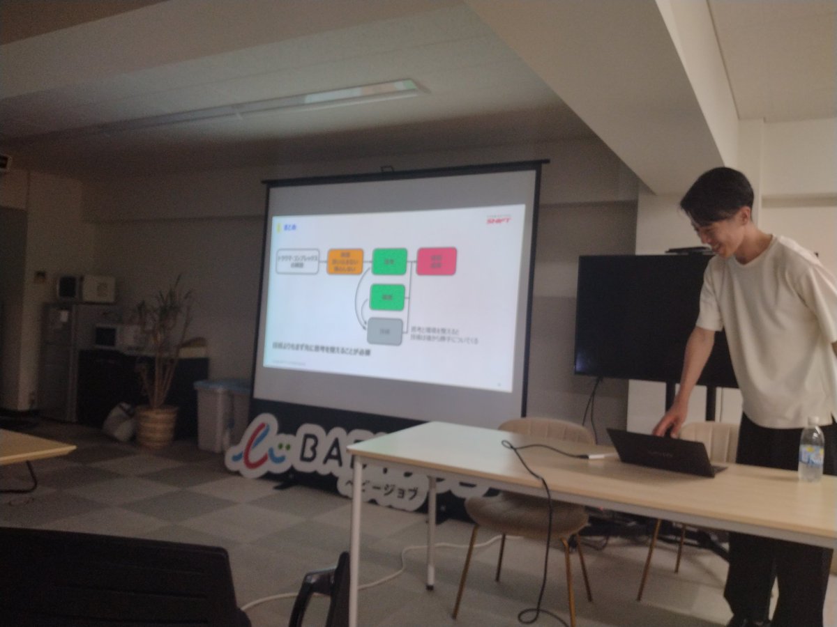 superkojochou's tweet image. 2人目はSHIFTの田代さん。辛い新卒社会人スタート…
私の持論の「世の中のうまくいかないことは大体コミュニケーション不足」と一致。
思い込み・慢心をなくし、素直であれば思考が整い、結果技術力アップ等に繋がるというお話。
初めて大人数の前で話しているとは思えない素晴らしい内容！

#DevKan