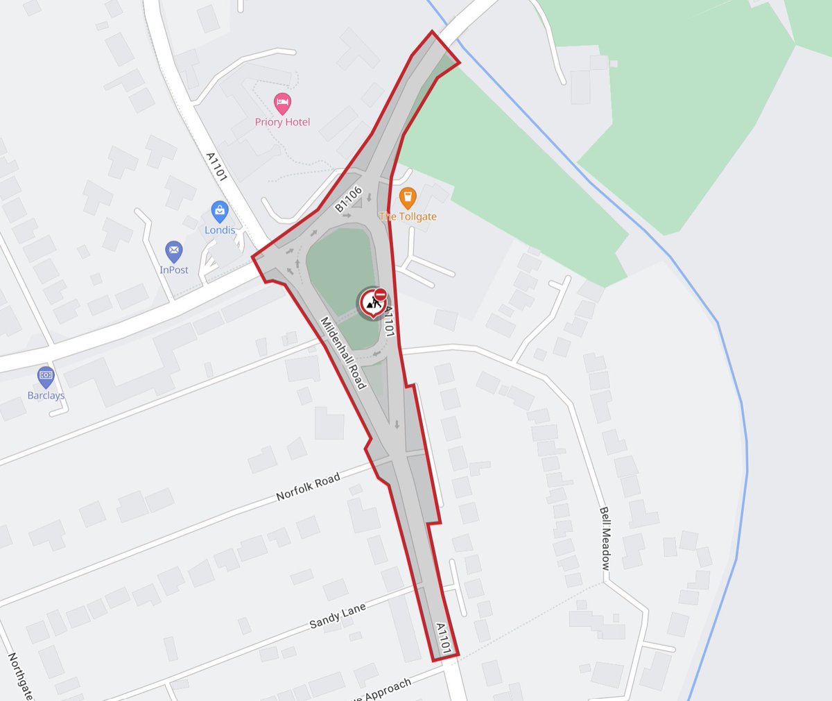 🚧 Major improvement works start at the Tollgate Triangle, #BuryStEdmunds, on Monday, 29 September.

⚠️ Road closures and diversions will be in place for the safety of highway users and workers. Please follow signs and allow extra travel time. #Suffolk
