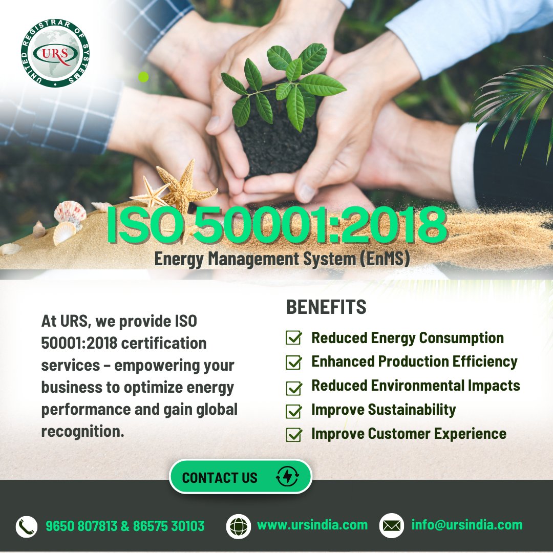 At URS, we offer expert support to help businesses implement and certify ISO 50001:2018 through professional audits, technical guidance, and end-to-end compliance support.

#iso50001 #energymanagement #sustainability #urs #isocertification #energyefficiency #greenbusiness #enms