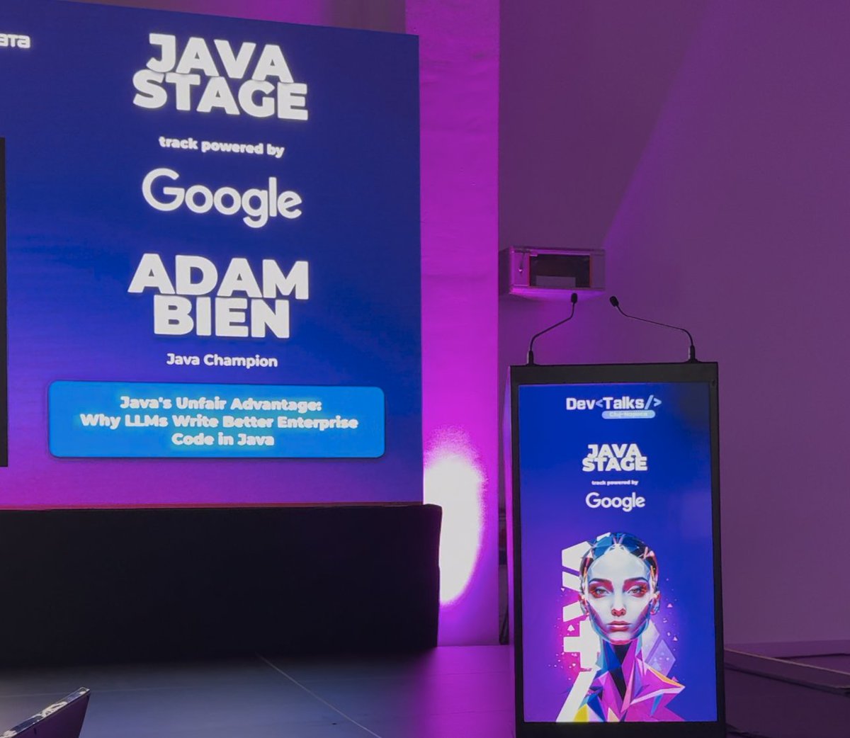 AdamBien's tweet image. See you very soon with: &quot;Java&apos;s Unfair Advantage: Why LLMs Write Better Enterprise Code in Java&quot; 🚀 Challenge me &amp;amp;&amp;amp; ask questions! #java #llm #devtalks @DevTalksRo
