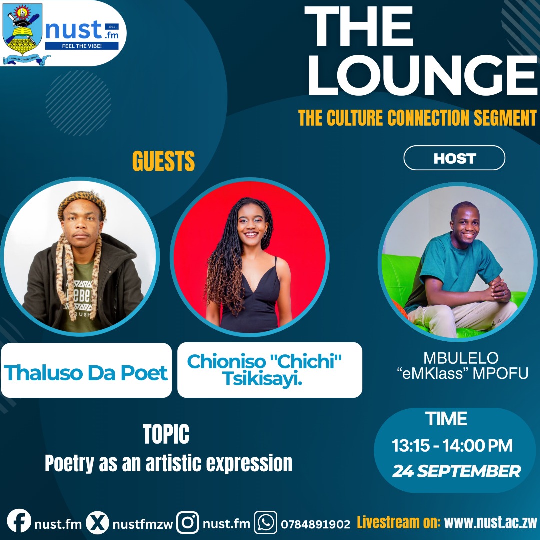 chichicelest's tweet image. Culture Connection 🔃 @nustfmzw 🎧×@MEmklass
-“A poem is like a radio that can broadcast continuously for thousands of years.”-A.G.
#Chioniso #spokenword #nustfm