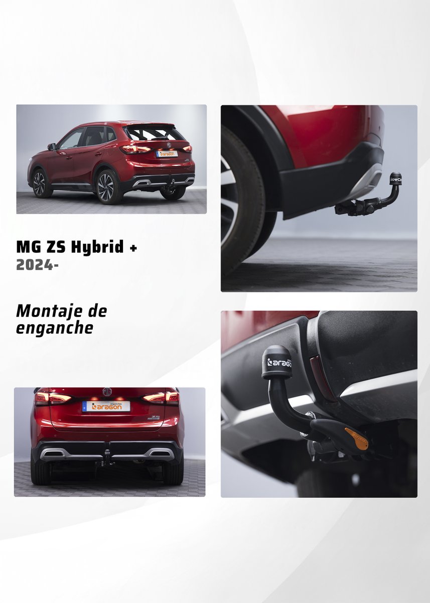 El MG ZS es un SUV de 4,43 m con maletero de 358 L, que a veces se queda corto. 😉 La solución: un enganche. En el modelo híbrido 2024 soporta 78 kg sobre la bola y tiene una MMR de 1.006 kg. ¡Más espacio, más planes! 🚙