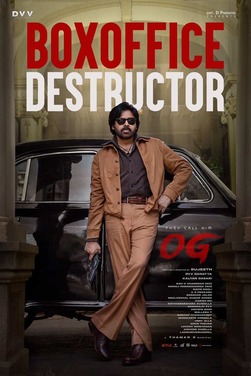idlebrainjeevi's tweet photo. Just like his Ojas Gambheera in #OG, Pawan Kalyan storms back after a hiatus - this time to destruct the box office! 🔥💥 https://t.co/vReTEFWRkZ