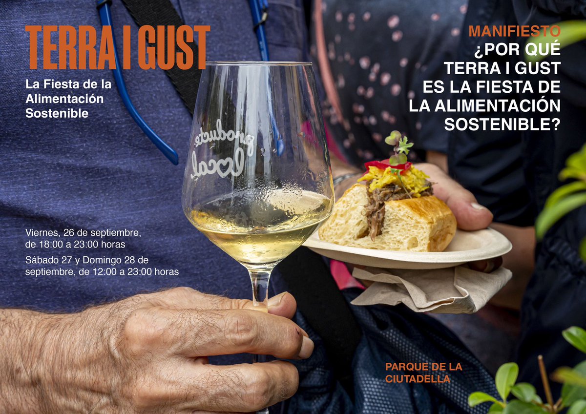 Terra i Gust, la Fiesta de la Alimentación Sostenible, celebra su quinta edición en el Parque de la Ciutadella #Barcelona…
Más in carlesalmagro.es/terraigust