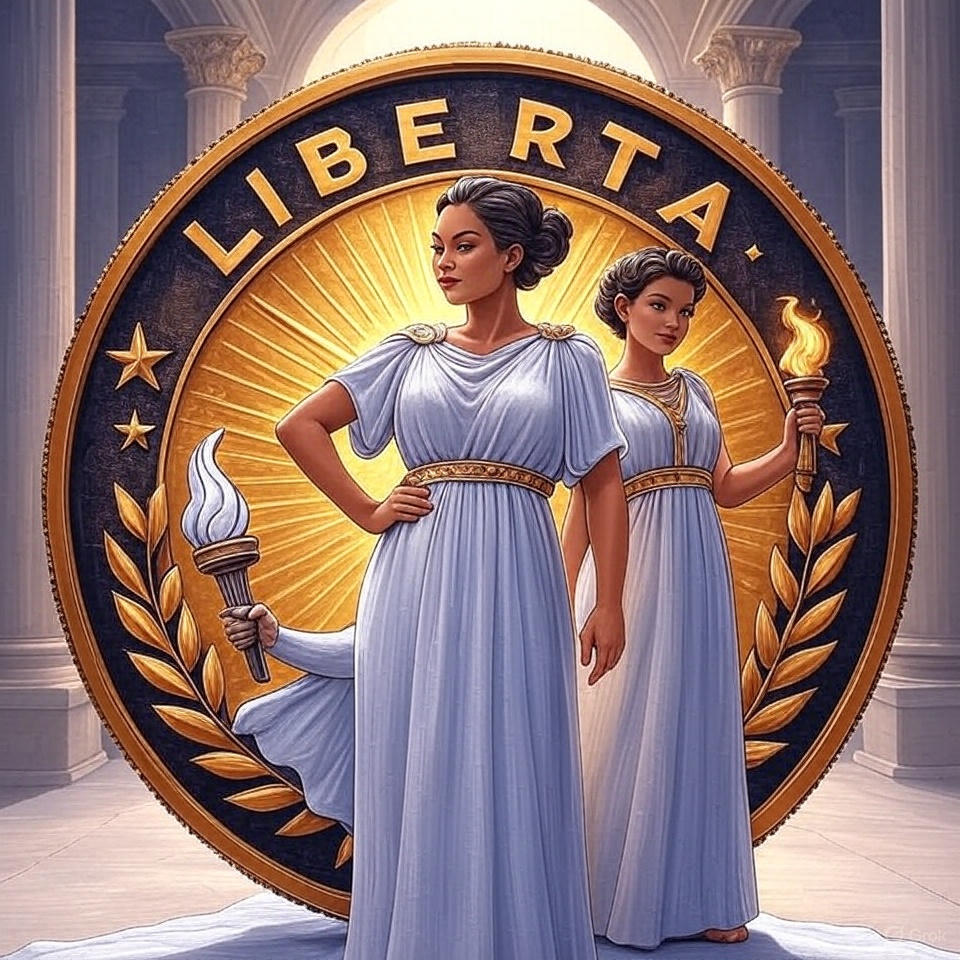 Discover the spirit of LIBERTA! This stunning emblem represents freedom and strength. Join the movement and embrace liberty! $Liberta #Freedom #Inspiration