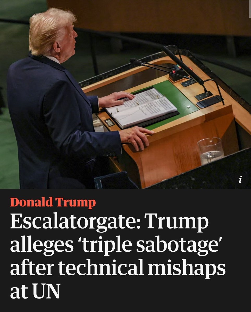 Unfortunately, the Tar &amp; Feather Trap malfunctioned!

#EscalatorGate #UN #UNGA80 #Trump #Epstein
