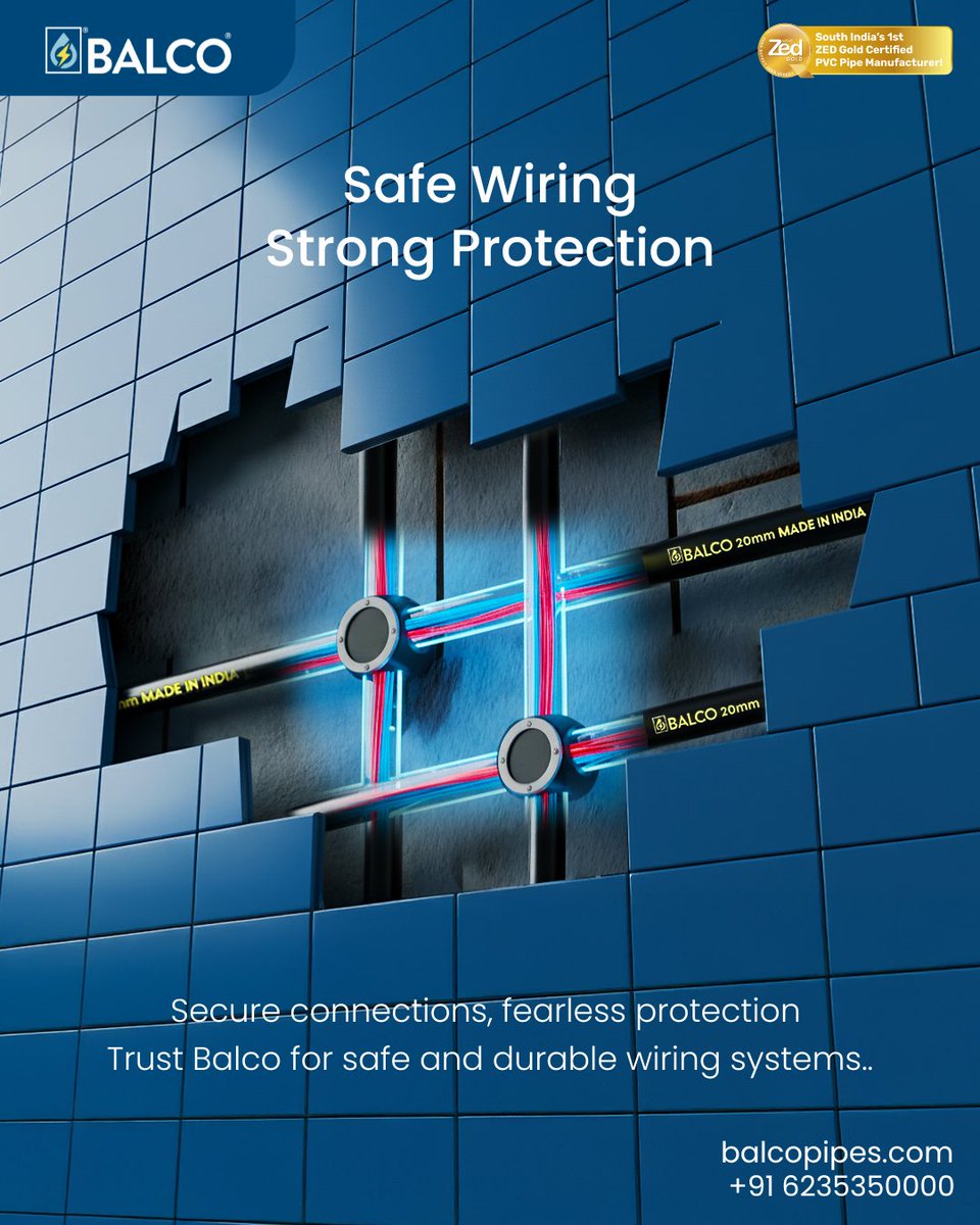 balcopvcpipes's tweet image. Safe Wiring, Strong Protection with Balco Conduits!
Engineered for secure connections and fearless protection, Balco ensures your wiring stays safe and durable—always.

#BalcoPipes #SafeWiring #StrongProtection #SecureConnections #FearlessProtection