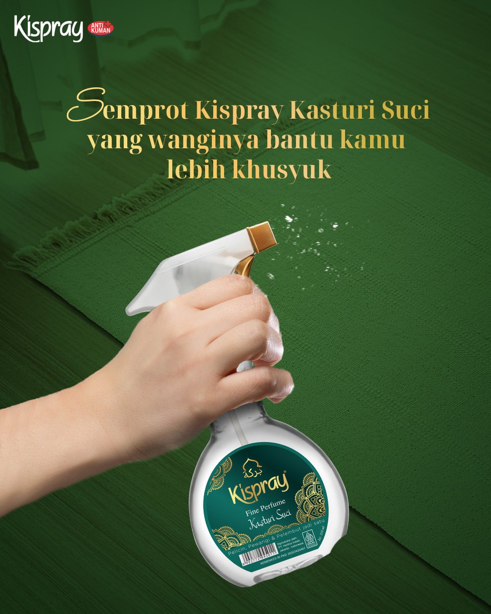 Ini dia hal yang bisa bantu ibadah kamu jadi makin nyaman. Supaya lebih nyaman lagi, jangan lupa semprotkan Kispray Kasturi Suci yang wangi elegannya tahan lama yuk! 

#Kispray
#WangiMewahnyaTahanLama #Lifestyle #TipsMukenaWangi