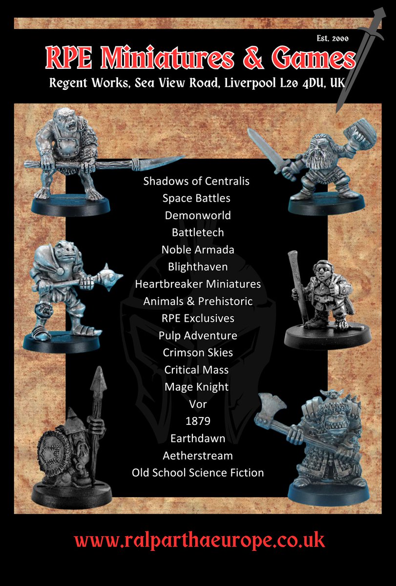 wombatwargames's tweet photo. The wonderful RPE Miniatures & Games, home of traditionally sculpted, all-metal miniatures for a range of game systems.
RPE Miniatures & Games: https://t.co/6GisvfNarC
#rpeminiaturesandgames #allmetalminiatures #metalminiatures #traditionallysculpted https://t.co/Xyglcg2Fjg