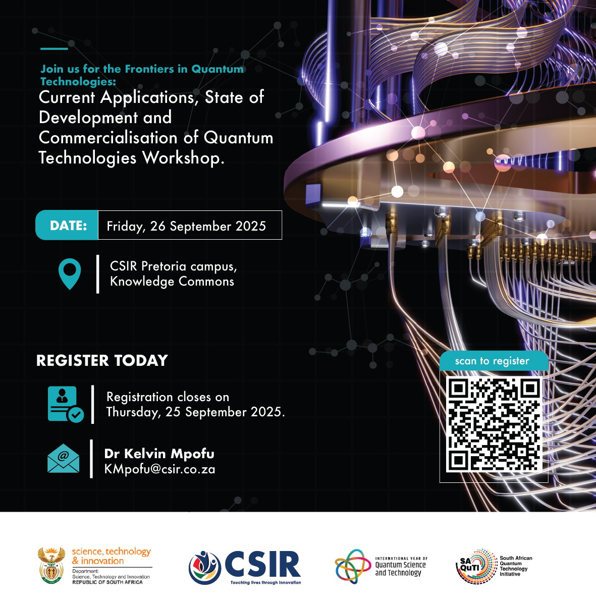 Dr Yaseera Ismail, a senior lecturer in the Department of Physics at  Stellenbosch University, South Africa, and leader of the QuPhotonics Lab,  will be a keynote speaker at the Frontiers in Quantum, image size:1181x1197