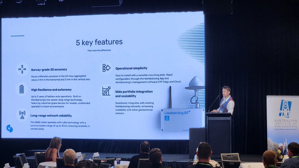 Worldsensing's tweet image. Worldsensing at AIMS 2025! 🌍

Michal, our GNSS Business Development Manager, presented at #AIMS2025 on &quot;IoT-Based GNSS monitoring solutions for geohazard risk management&quot;. 

Congrats, Michal, for sharing such impactful presentation!

#GNSSMeter #Innovation #RiskManagement