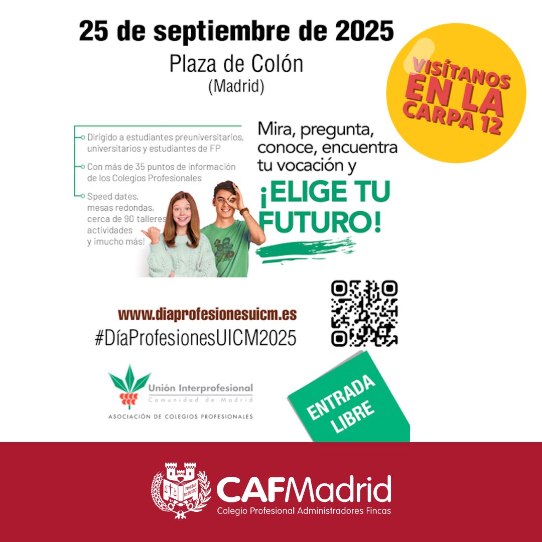 CAFMadrid's tweet photo. 🚀 ¡Acércate HOY a nuestro stand del Día de las Profesiones 2025 de @UICMadrid y GANA UNA SMARTBOX de regalo! ¿Cómo participar?

1️⃣ Hazte una foto en nuestro stand.
2️⃣ Síguenos en las redes sociales que vayas a utilizar.
3️⃣ Comparte la foto en tus perfiles sociales, mencionando al @CAFMadrid y a un/a amigo/a, incluyendo el hashtag #SorteoCAFMadridDP25

🏆 ¡Si eres el/la ganador/a, nos pondremos en contacto contigo después del sorteo! Cuantas más publicaciones hagas, más oportunidades tendrás de ganar. ¡Mucha suerte! 🍀 

🗓️ HOY. 25 de septiembre.
📍 Pza. de Colón. Madrid. 

😎 ¡No lo pienses más! ¡Ven ahora!
https://t.co/2LUUVFagi9 

#AFColegiados #DíaProfesionesUICM2025