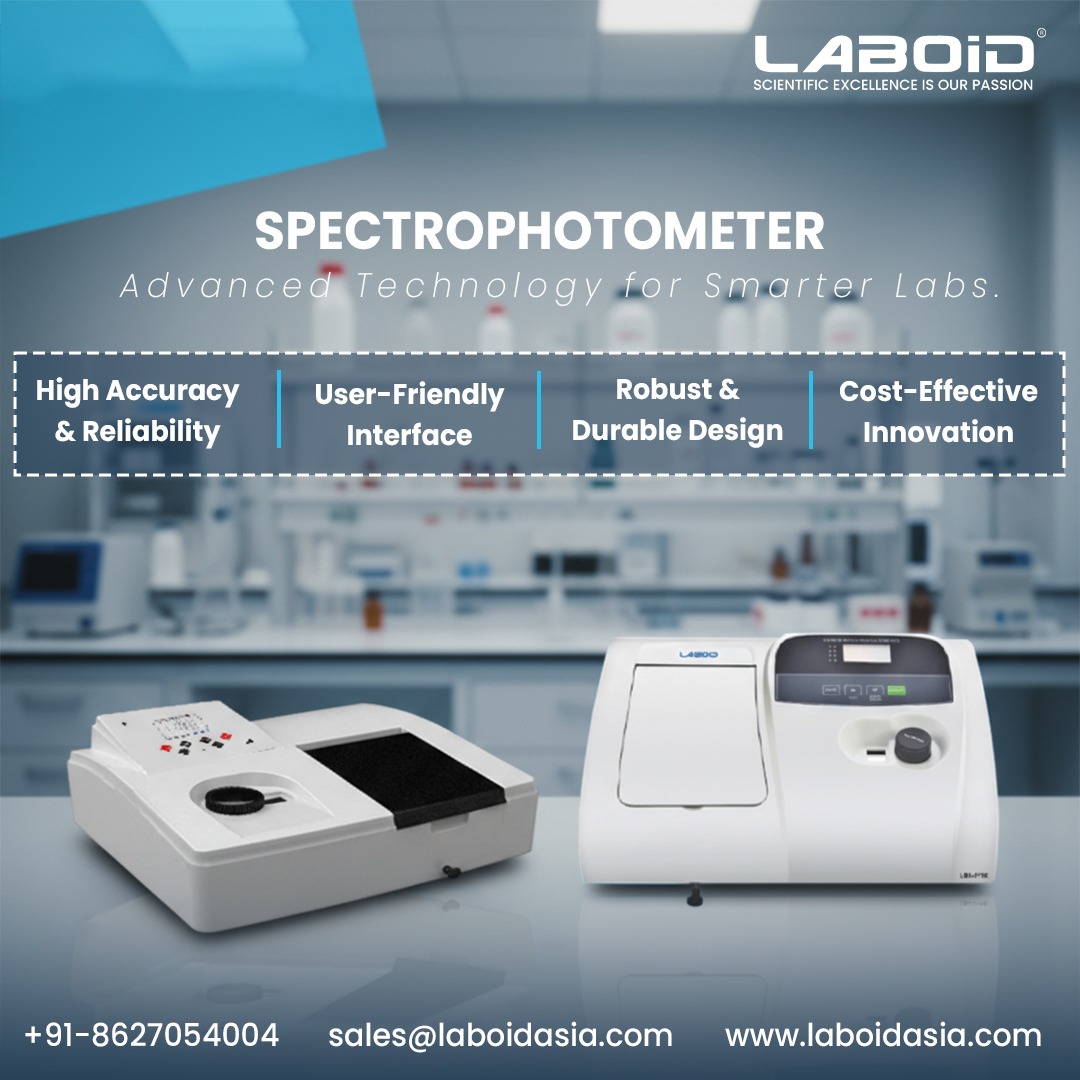 laboidIntl's tweet image. 🔬 Elevate your lab’s efficiency with 𝐋𝐀𝐁𝐎𝐈𝐃 𝐒𝐩𝐞𝐜𝐭𝐫𝐨𝐩𝐡𝐨𝐭𝐨𝐦𝐞𝐭𝐞𝐫 – delivering high accuracy, user-friendly interface, and robust design at a cost-effective price. 💡

📞+91 8627054004
🌐 laboidasia.com

#Spectrophotometer #LabEquipment #SmartLabs