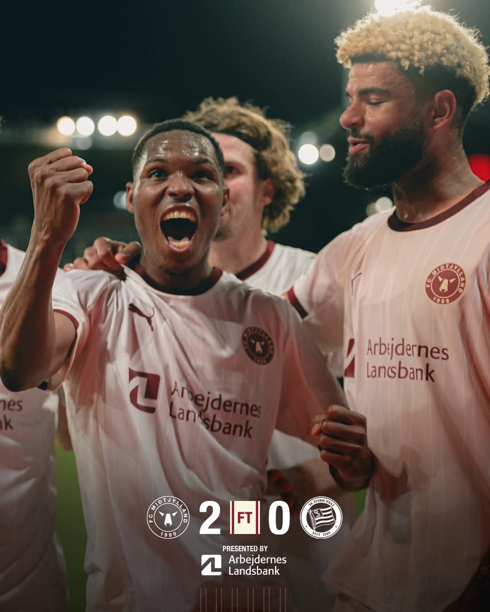✅️ - Europa League Goal 
✅️ - Cleansheet 
✅️ - 3 Points 

💥 Ousmane Diao scored a powerful header from a free kick for <a href="/fcmidtjylland/">FC Midtjylland</a>’s second goal in their 2-0 over SK Sturm Graz in the <a href="/EuropaLeague/">UEFA Europa League</a> ⚽️

A decisive performance on the European stage! 👏
