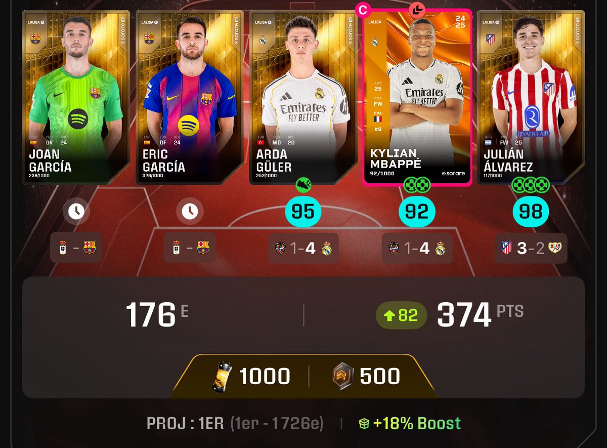 🔥 Le start est EXCELLENT ! 

🤩 Il ne me manque plus que 16 pts pour valider le streak 3 et jouer le 4 à 400$ ce week-end 🦾

🎁 J’offre Bolingoli RARE In-Season du Standard si la projection se réalise 🥇 

Pour participer :
1️⃣ Like ❤️
2️⃣ RT 🔁
3️⃣ Montre-moi que t’es CHAUD en