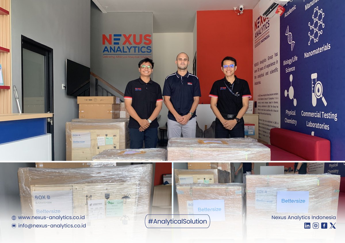 Nexus Analytics Indonesia (@nexusanalytic) on Twitter photo ๐ฆ๐๐ซ๐จ๐ฎ๐ ๐ฆ๐ข๐ฅ๐๐ฌ๐ญ๐จ๐ง๐ ๐๐จ๐ซ ๐๐๐ฑ๐ฎ๐ฌ ๐๐ง๐๐ฅ๐ฒ๐ญ๐ข๐๐ฌ ๐๐ง๐๐จ๐ง๐๐ฌ๐ข๐!
We have successfully delivered 2 BeNano 180 Zeta Max and 1 BeNano 90 Pro from Bettersize Instruments for a major university project in Indonesia.
The first BeNano 180 Zeta Max in Indonesia๐ฎ๐ฉ ๐ฆ๐๐ซ๐จ๐ฎ๐ ๐ฆ๐ข๐ฅ๐๐ฌ๐ญ๐จ๐ง๐ ๐๐จ๐ซ ๐๐๐ฑ๐ฎ๐ฌ ๐๐ง๐๐ฅ๐ฒ๐ญ๐ข๐๐ฌ ๐๐ง๐๐จ๐ง๐๐ฌ๐ข๐!
We have successfully delivered 2 BeNano 180 Zeta Max and 1 BeNano 90 Pro from Bettersize Instruments for a major university project in Indonesia.
The first BeNano 180 Zeta Max in Indonesia๐ฎ๐ฉ