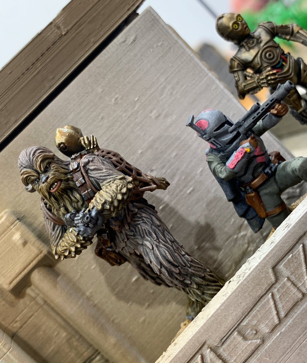 My Stargrave crew. 
The Wookie Captain, J.F. Sebastian is a little obsessed with robots…. #wargaming #tabletopgames