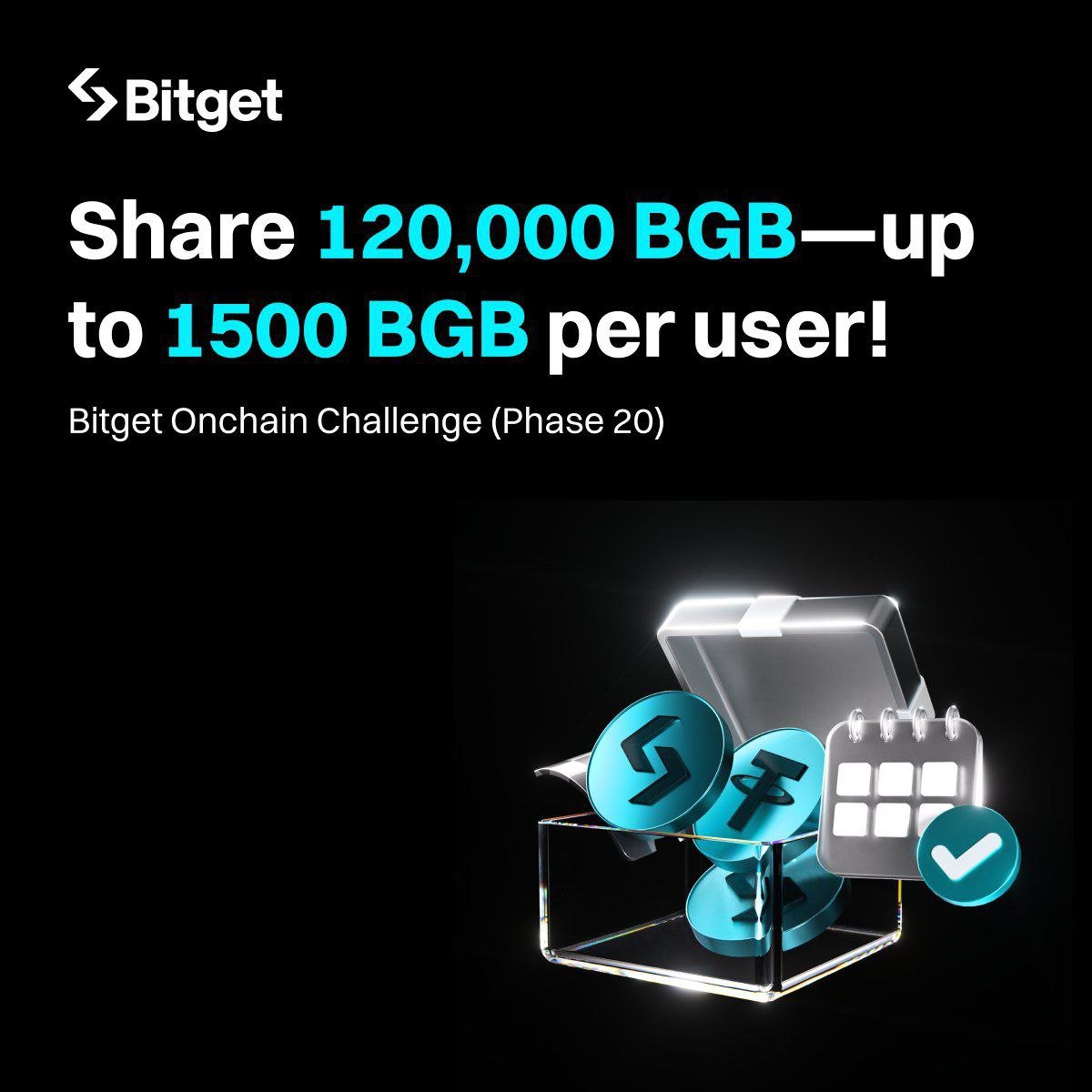 GM @bitgetglobal crew ☀️

Last phase we saw traders walk away with $BGB, credits stacked daily, and even surprise Apple stock airdrops.

Phase 20 is here → 120,000 $BGB on the line.
All it takes is $50+ on selected onchain tokens to start earning credits.

Credits fuel rewards.