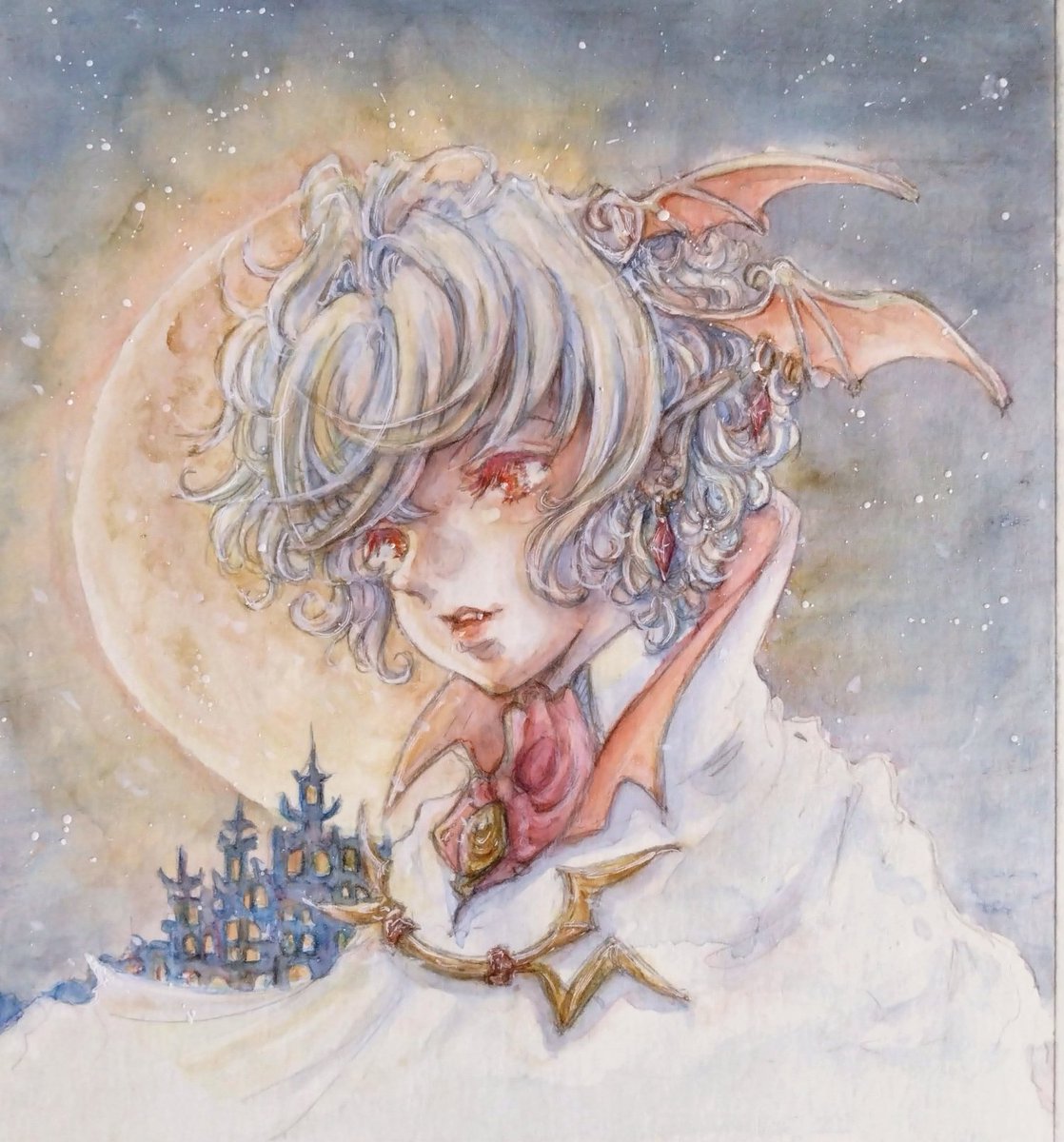 mesomomo's tweet image. GAクルス君おめでとう！公式放送でいつもと違う感じにしたと言っていたので、また別方向に違う感じのクルス君を描いてみました。
 #うぃずそうさく #黒ウィズ　#アナログイラスト