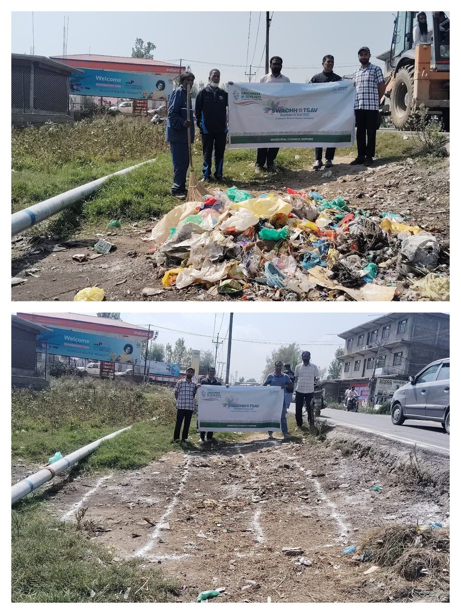 As part of the ongoing Swachhata Hi Sewa campaign, the Municipal Council Sopore conducted Cleanliness Target Unit (CTU) Elimination Drives across Ward 12.

The drive focused on removing identified CTUs by addressing garbage vulnerable points.