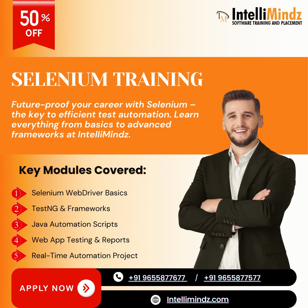 intellimindz_in's tweet image. Boost Your Career with Selenium Corporate Training in Chennai at Intellimindz! Hands-on projects, expert trainers &amp;amp; real-time automation exposure.
🔗bit.ly/3IqCbAQ
📞 +91 9655877577 / +91 9655877677
#SeleniumTraining #AutomationTesting #SeleniumChennai #QAEngineer