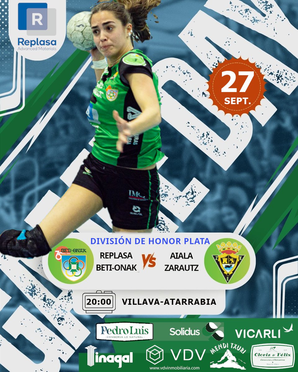 beti_onak's tweet photo. Comienza la liga para #Replasa @beti_onak en DHP recibiendo, tras el partido de European Cup, a @zkeskubaloia. Por su parte los de Primera Nacional se desplazan a Donostia para enfrentarse al @egia_eskubaloia  Zorte on!!! #AurreraBeti!!! @villavatarrabia @FNBalonmano https://t.co/wWuFhECH8B